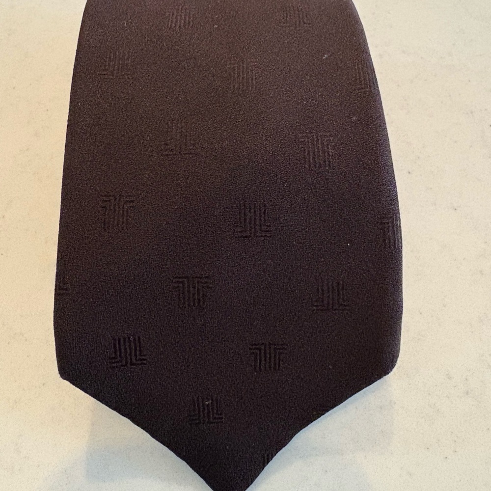 LANVIN Paris men's silk neck tie made in Italy brown
